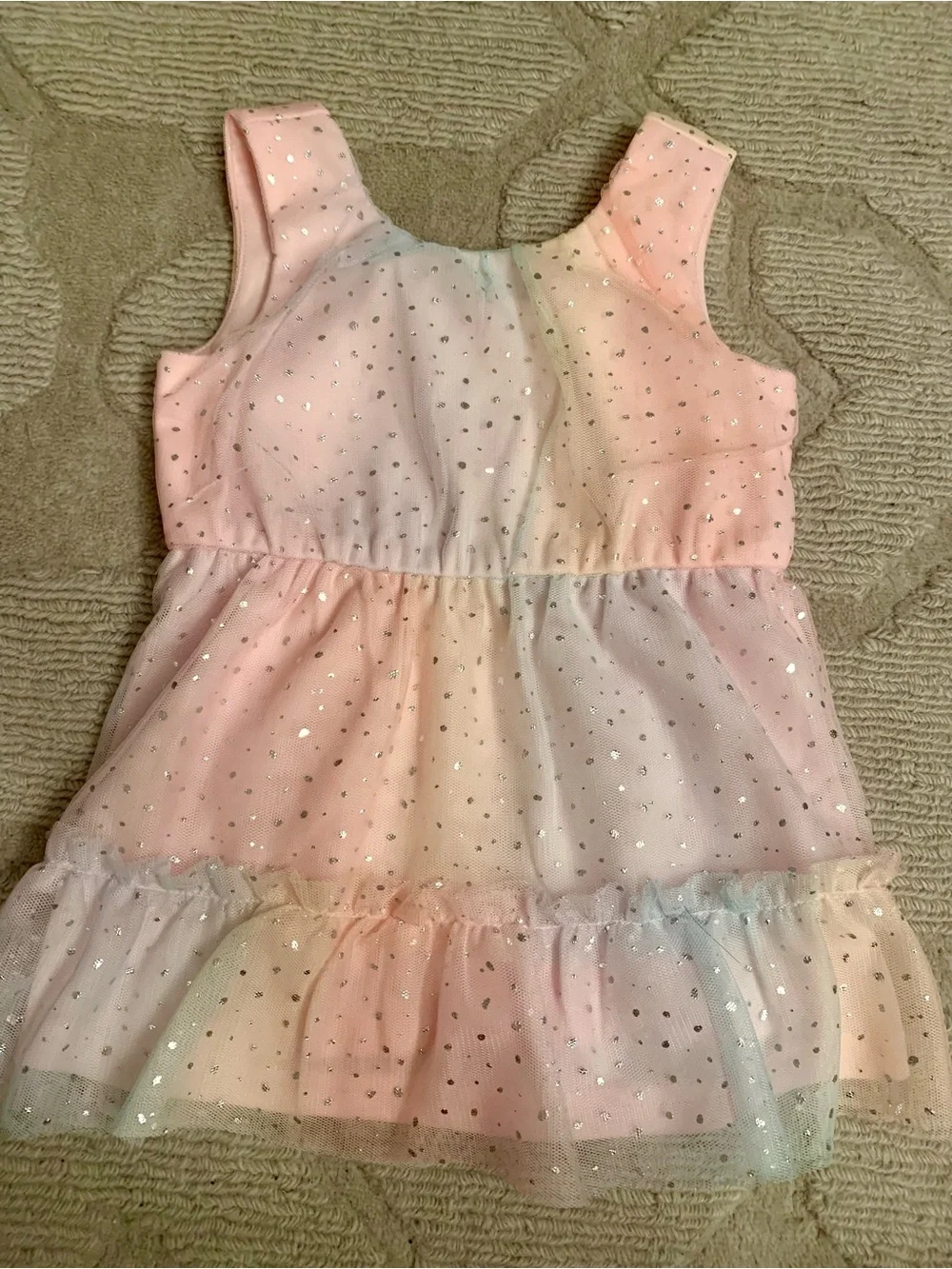 The Children's Place Light Pink Tulle Dress with Silver Dots